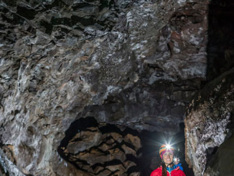 Lava caving trips in Iceland