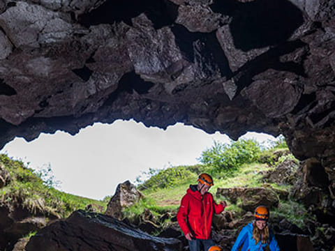 Caving tours in Icelandic lava fields