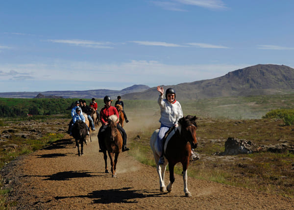 Horse riding on the Fast Lava day tour from Reykjavik