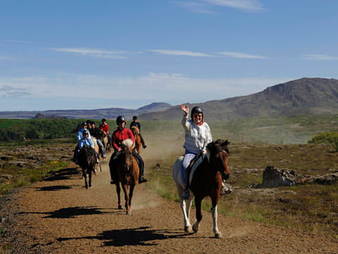 Horse riding on the Fast Lava day tour from Reykjavik
