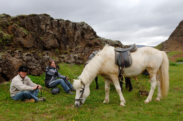 Horse riding on the Fast Lava day tour from Reykjavik