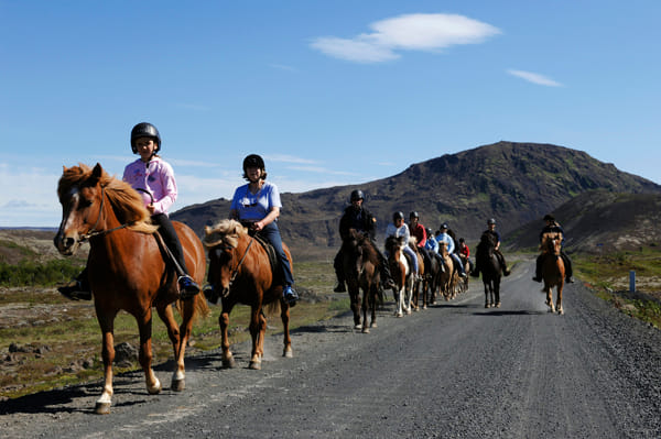 Horse riding on the Fast Lava day tour from Reykjavik