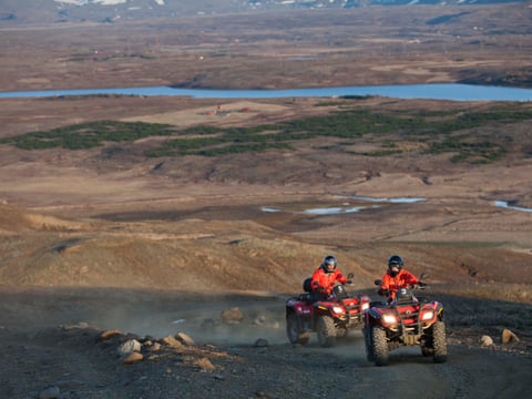 ATV riding as part of the Fast Lava day tour from Reykjavik
