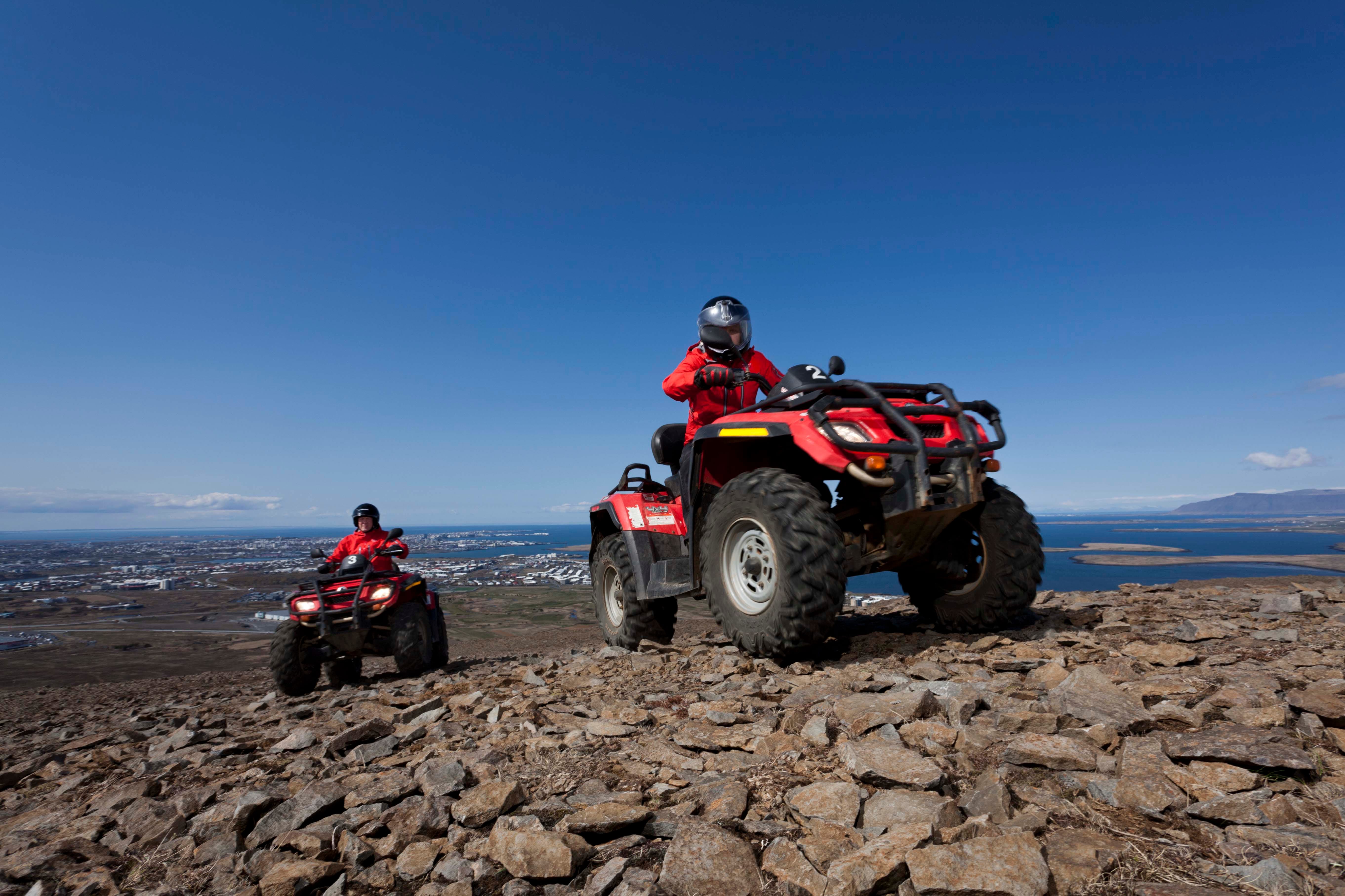 ATV riding as part of the Fast Lava day tour from Reykjavik 