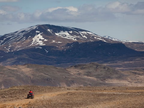 ATV riding as part of the Fast Lava day tour from Reykjavik