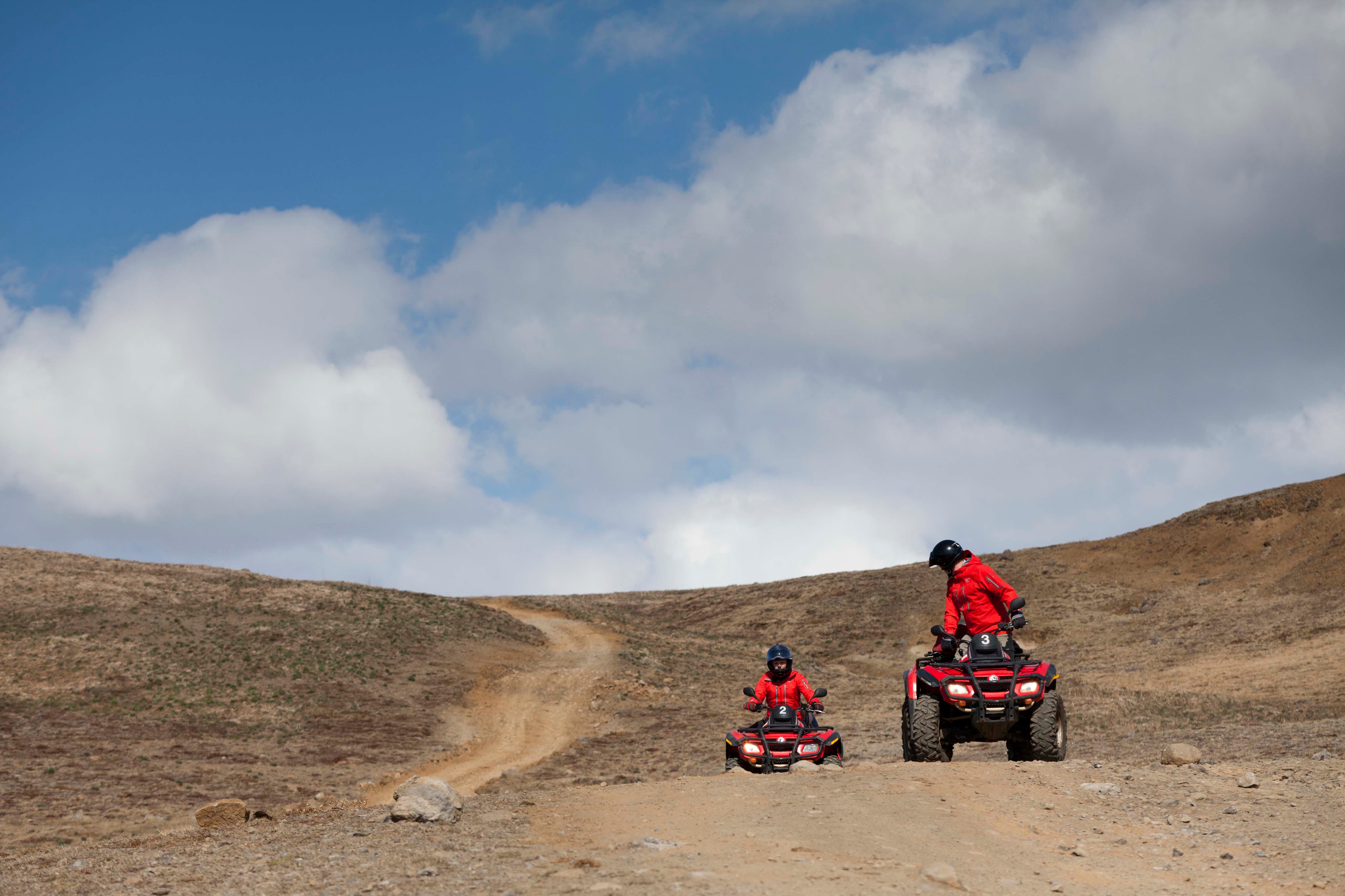ATV riding as part of the Fast Lava day tour from Reykjavik 