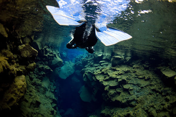 Snorkeling in Silfra Fissure in Þingvellir National Park